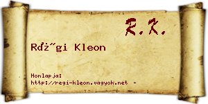 Régi Kleon névjegykártya